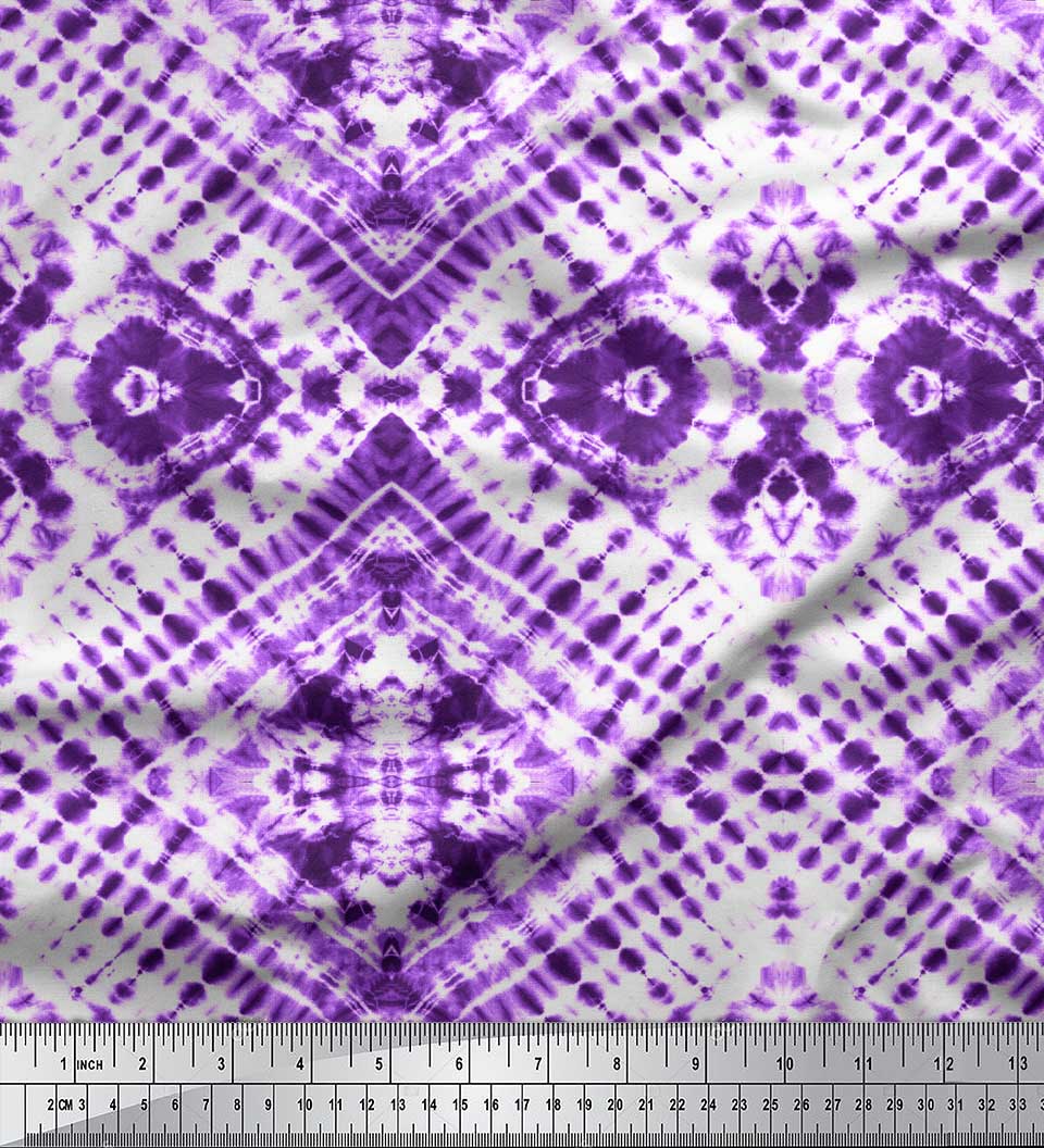 

Тканина Soimoi Brown Poly Crepe Тканина з тваринами Tie-Dye Print Fabric by Yard 42 Inch 42 Inch Wide - Poly Crepe Фіолетовий