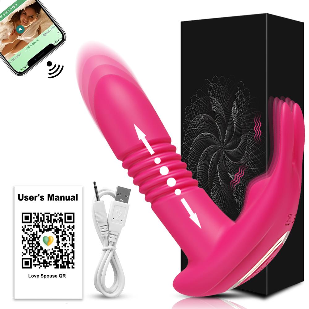 App Control Bluetooth vibrátor pro ženy Nositelný stimulátor klitorisu Teleskopické dildo Bod G Sexuální hračka pro ženy s masturbátorem