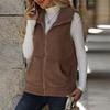 Women's Cardigan Zipper Loose Pocket Jacket Double-sided Plush Vest