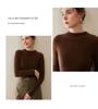 Women's Cashmere Half-Turtleneck Slim Pullover - Warm, Ribbed, and Perfect for Layering