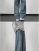 Men's Retro Washed Distressed Wide-Leg Jeans - American Trend