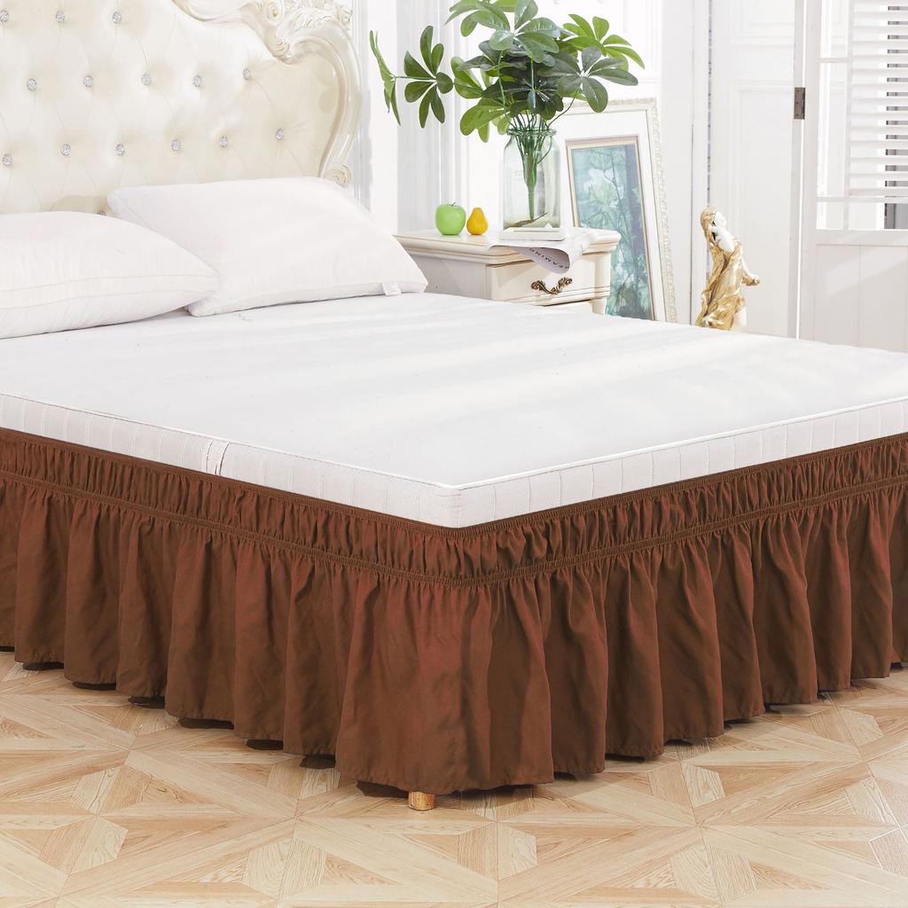 Elastic Bed Skirt Solid Color Ruffled Bed Skirt Elastic Bed Skirt Multiple Colors Multiple Sizes