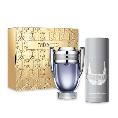 Rabanne Invictus Eau De Toilette Gift Set for Men 100 Ml Deodorant 150 Ml