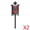 Medieval Accessories Building Blocks Soldiers Weapons Military Flags Mount War Horses Orc Mount Flags Wolf Bricks Kids Toys Gift