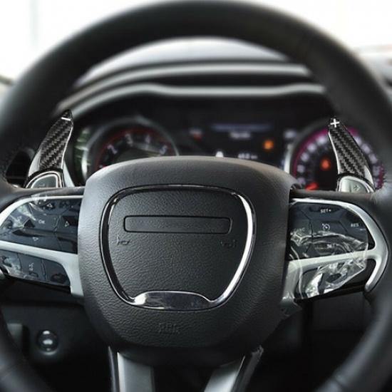 Carbon Fiber Steering Wheel Paddle Shift Extend Trim For Dodge Challenger 15 16