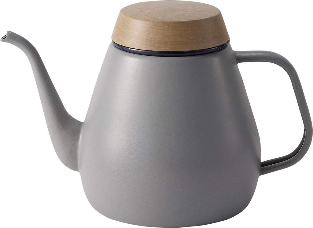 Ovject Coffee Drip Pot Kettle, Made In Japan, Enamel, Direct Heat, Induction Compatible, 1.8L, Matte Gray, O-DK1800-GY, Ideal for Camping and Outdoors