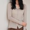 Solid Color Knit Cardigan For Women With Button Closure For Spring Casual Wear