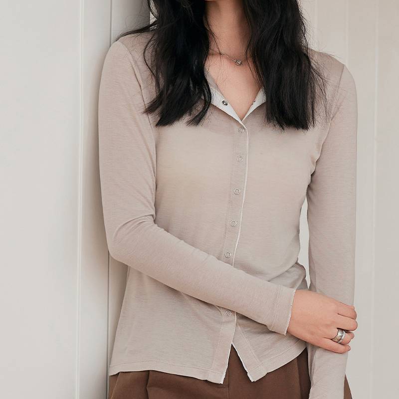 Solid Color Knit Cardigan For Women With Button Closure For Spring Casual Wear