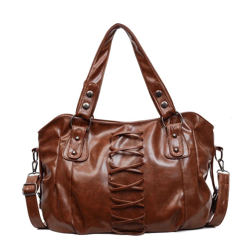 

PU Solid Color Zipper Criss-cross Casual Tote Bags Light Luxury Advanced Temperament Bags Large Capacity Versatile Crossbody Bag світло-коричневого кольору