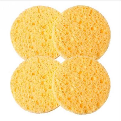 10Pcs Natural Wood Fiber Face Wash Cleansing Round Sponge Makeup Tool Women