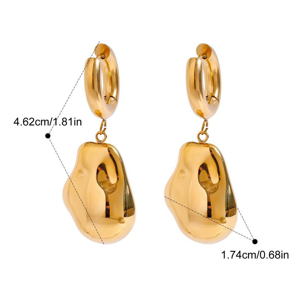 Stainless Steel Geometric Unusual Earrings Prevent Allergy Simple Metal 18K Gold PVD Plated Jewelry Bijoux Gift