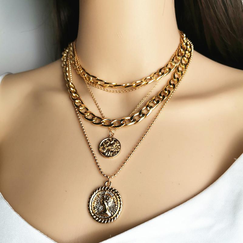 New Necklace Retro Heyuan Brand Queen Portrait Necklace Women's Fashionable Temperament