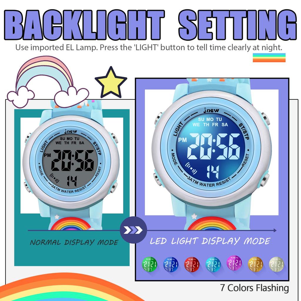 VAPCUFF Gift for Girls Ages 3-10, Kids Watch Toy for 3, 4, 5, 6, 7, 8 Years Old, Birthday Festival Gift for Girls Ages 4-9, Unicorn Blue