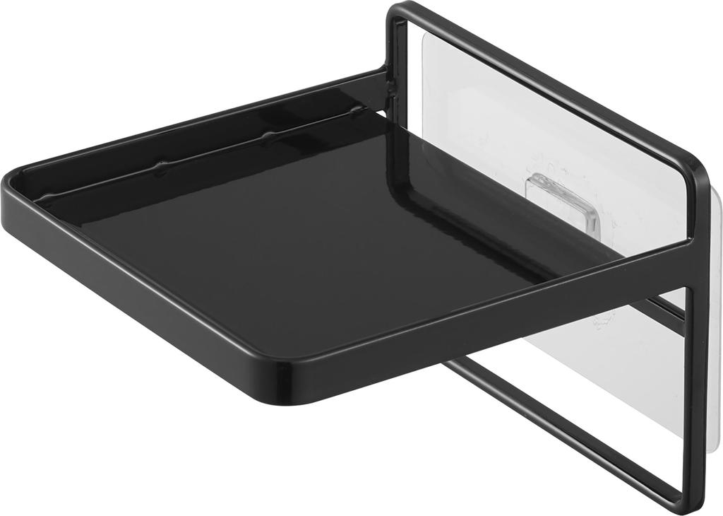 Yamazaki Jitsugyo Film Hook Soap Dispenser Storage Tray Black Main x x H8cm Hook Not Tower Floating Storage Washroom Storage 2182 Body Approx. W10.2