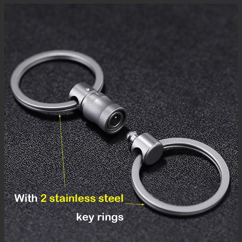 Titanium Alloy Quick Release Car Key Chain Ultra-light EDC Connecting Buckle With A Lock Rotary Keychain 360° Rotatable Keyring