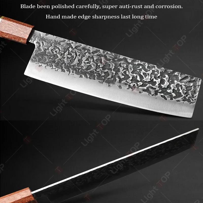 Handmade Forged Kitchen Knife Japanese Chef Santoku Knife Fruit Cutting Utility Knife Ideal for Cooking Knife and Accessories