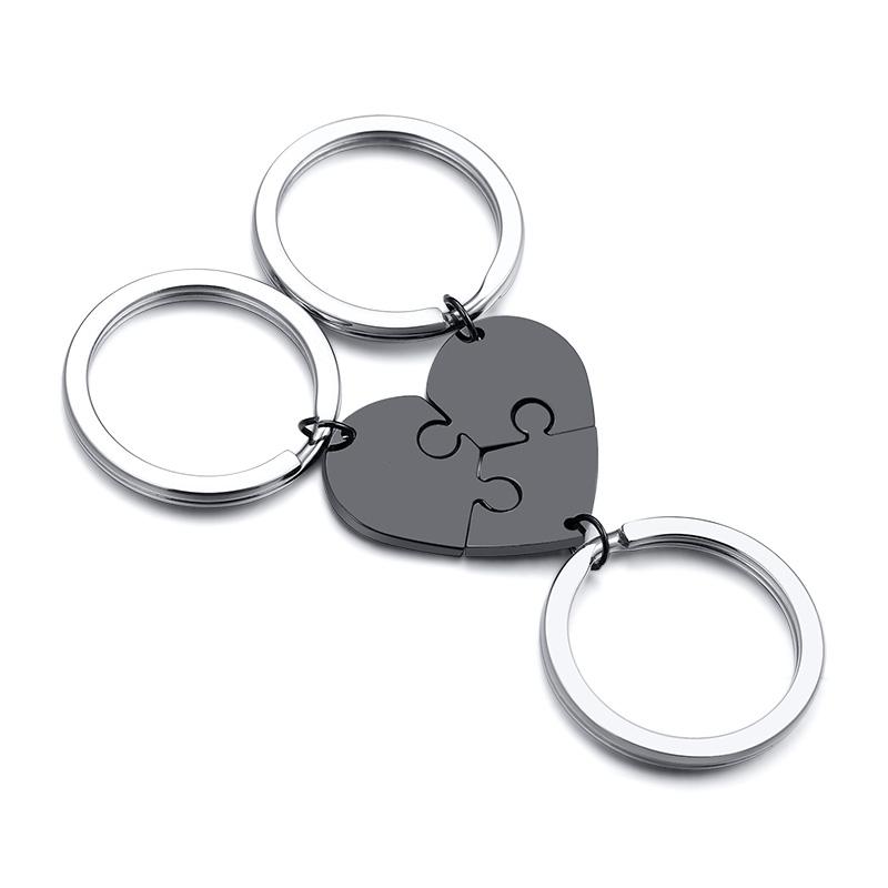 Set Personalizado de 3 Piezas Llavero Rompecabezas Corazón Acero Inoxidable Llavero Familia Madre Hermana Hija Regalos Personalizados Amistad