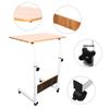 Height-Adjustable Mobile Laptop Desk – Rolling Computer Table with Lockable Wheels – White & Wood – 40 x 40 x 70-90 cm