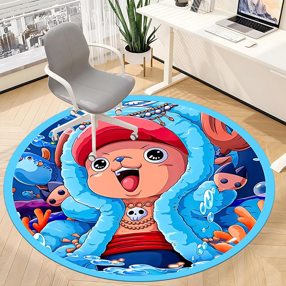 1pc Tony Tony Chopper One Piece Office Round Area Rug, Indoor Mat Suitable For Office, Under Office Chairs Bedroom Living Room Home Decor  A0908190