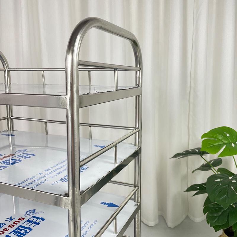304 Stainless Steel Multi-Layer Cart with Silent Wheels - Anti-Collision, Multi-Functional Storage Trolley