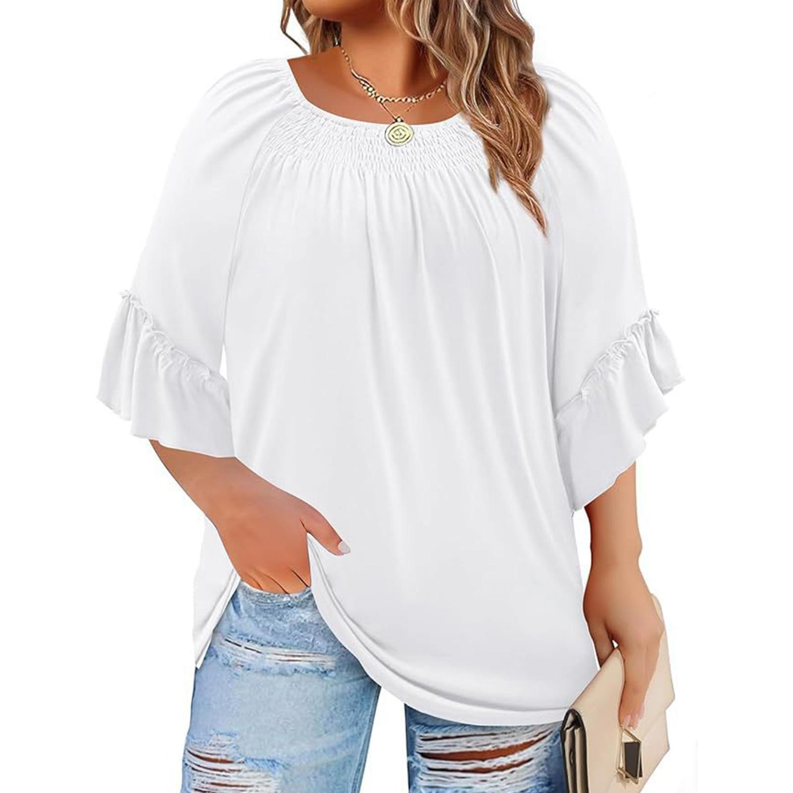 

Women s Fashionable Casual -color Top XL білий