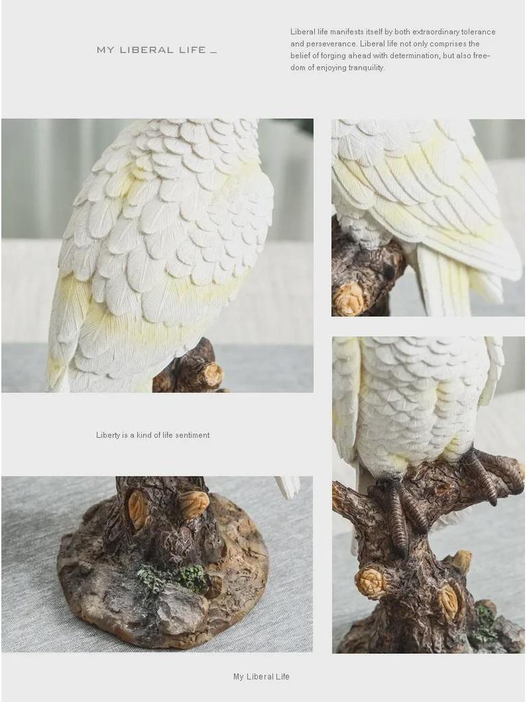 Nordic Resin Parrot Ornaments: Creative Bird Models for Garden, Living Room, Bookcase, or Desktop Decor