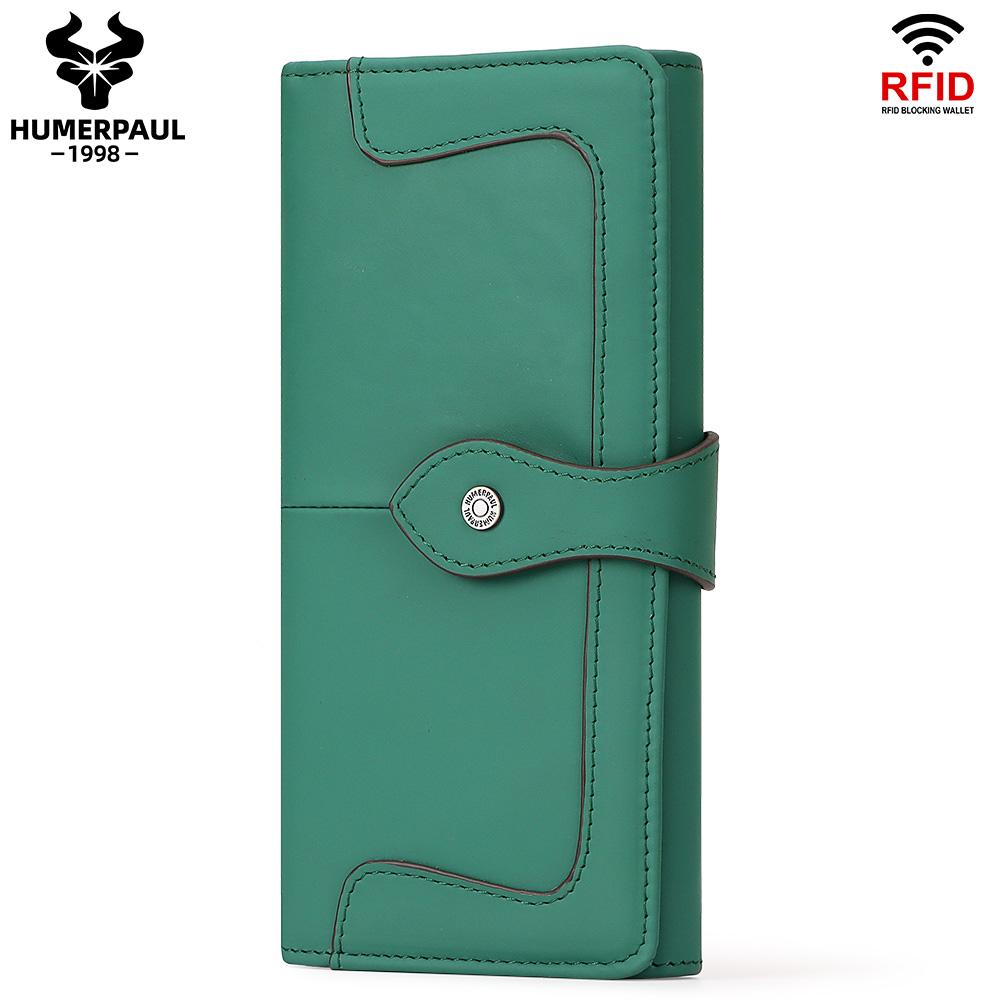 Humerpaul Women Wallet Long Leather Wallet Large-capacity Multi-card Clutch Wallet with Photo Window Coin Purse