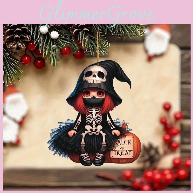 Girl Halloween Skeleton Acrylic Hanging Pendant For Seasonal Decoration Vehicle