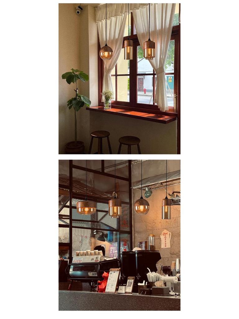 Industrial-Style Glass Ball Pendant Light for Restaurant & Bar