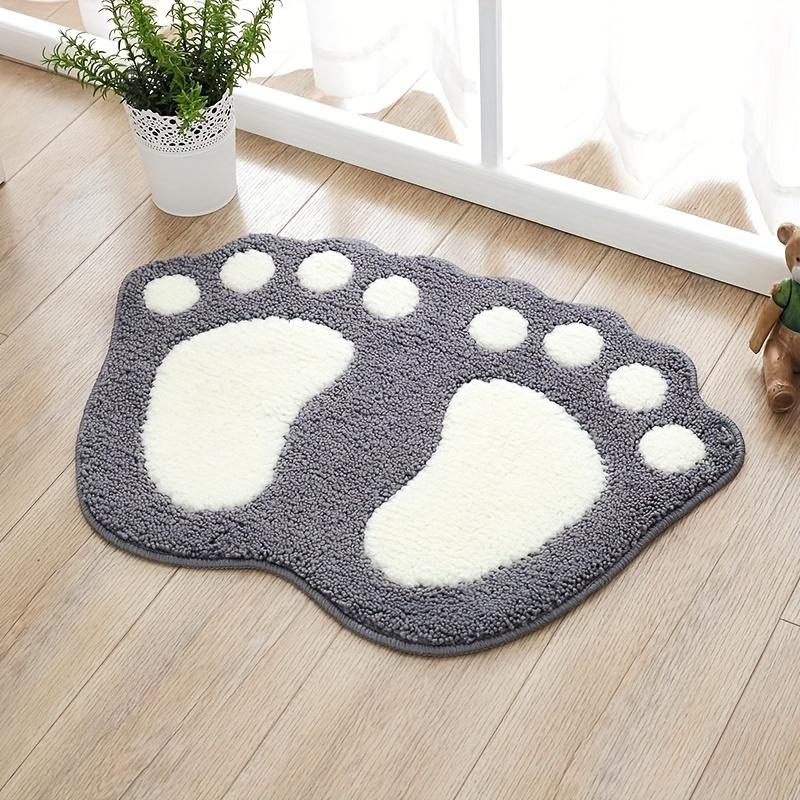 Paw Cute Fluffy Bathroom Mat Absorbent Quick Dry Floor Rug Non Slip Ultra Soft Entrance Doormat Home Decor