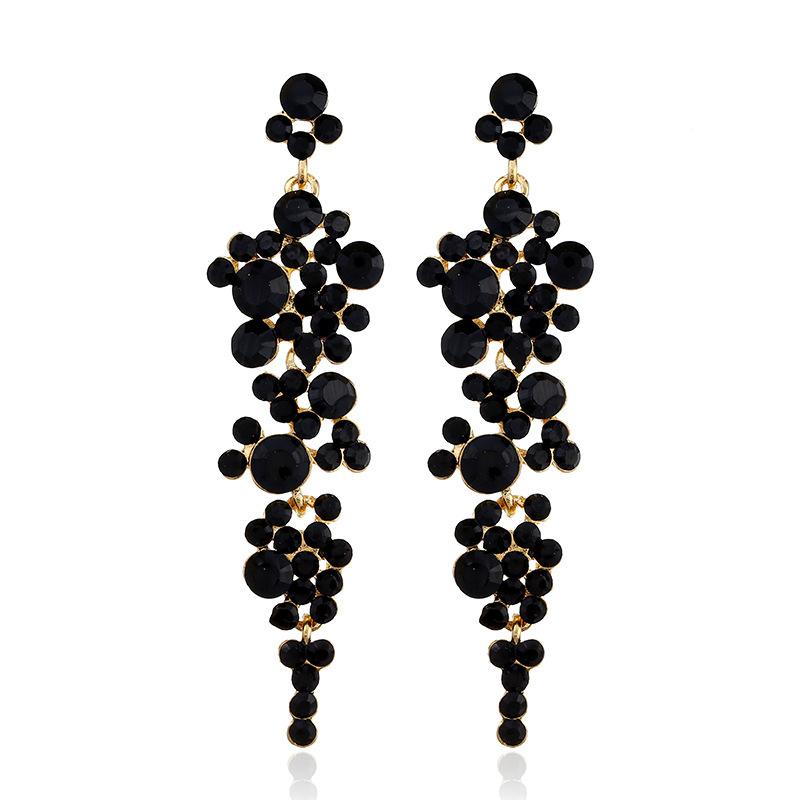Luxury Women Fashion Earrings Rhinestone Long Tassels Dangler Wedding Earring  Jewelry Accessories