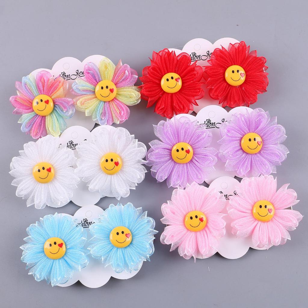 Smiley-Blumen-Haarspangen für Mädchen - Niedliche Accessoires für Kinder