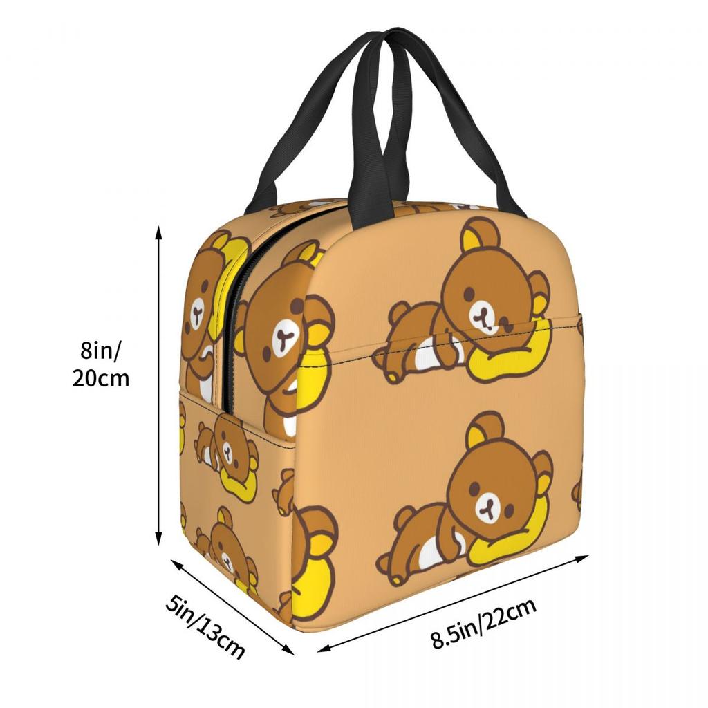 Rilakkuma Insulated Lunch Bag for Women Kids Leakproof Food Boxes Thermal Lunch Box Tote