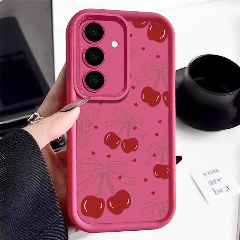 Cherry Fruit Case For Samsung Galaxy S25 S24 Ultra S23 S22 Plus S21 S20 FE A15 A16 A25 A26 A34 A35 A36 A54 A55 A56 5G Capa Coque