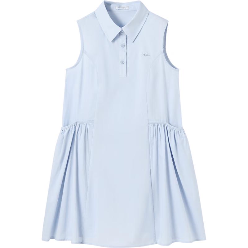 Yeehoo Girls Pure Cotton Sleeveless A-line Dress 165 светло-синий