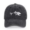 Fishbone Baseball Cap Summer Distressed Dad Hats Unisex Outdoor Fishing Skeleton Fish Bone Caps MZ-496 Fishbone Baseball Cap Summer