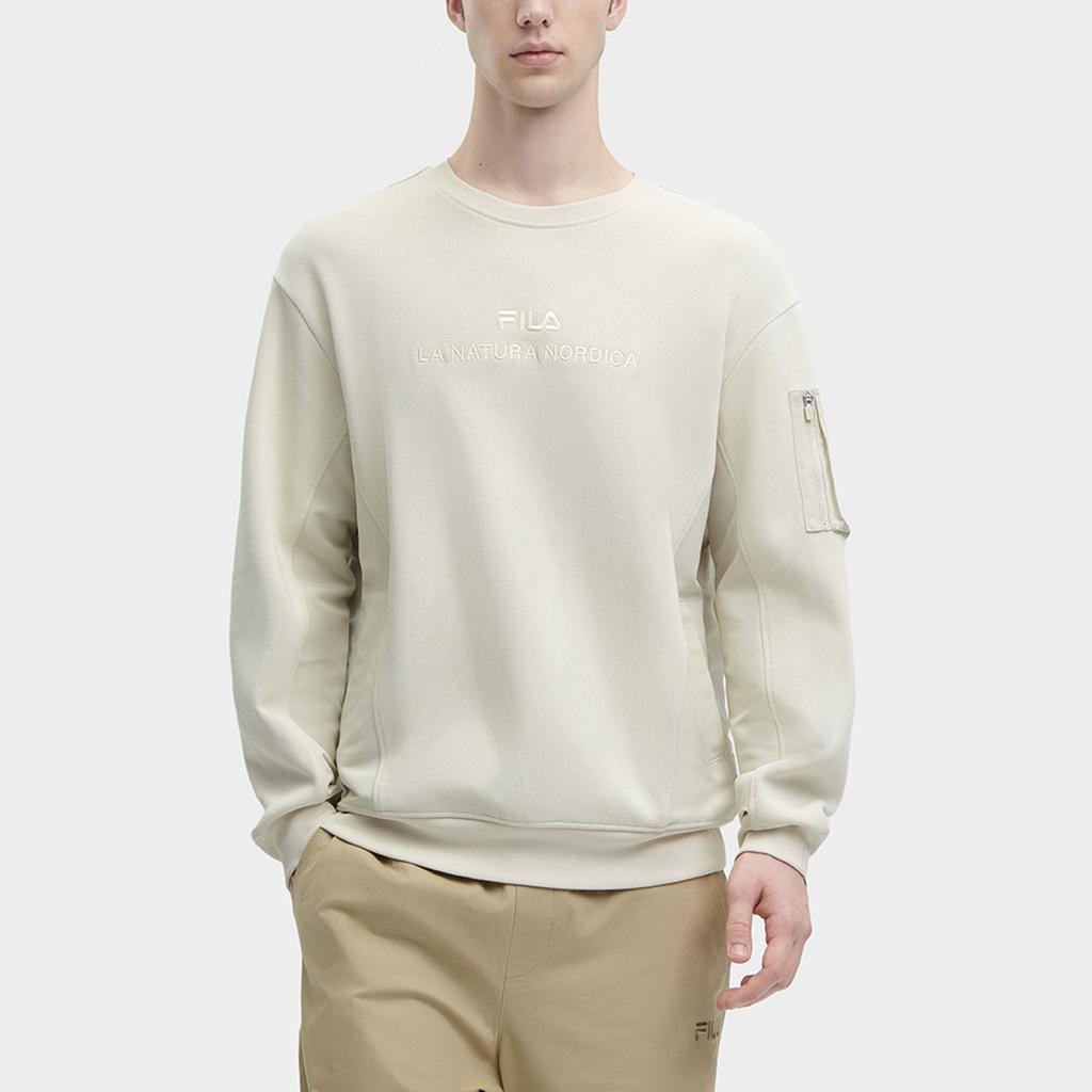 FILA Solid Color Loose Casual Pullover Sweatshirt Men sweatshirt Light-Gray F11M349209F-BG