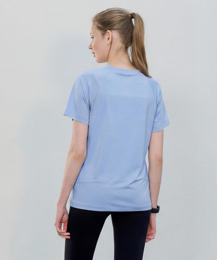 BASIC HOUSE Women'S Cool Breeze Raglan Round Short Sleeve T-Shirt Blue Lzts3223 (Type B)