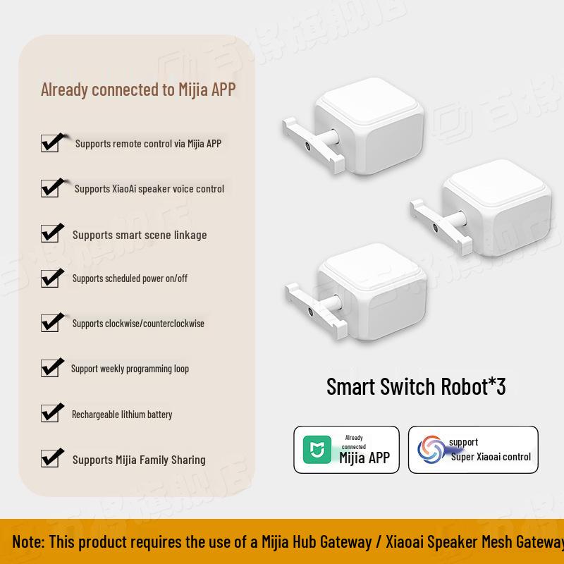 Mijia App-Compatible Smart Switch Finger Robot for Remote Light and Elevator Control