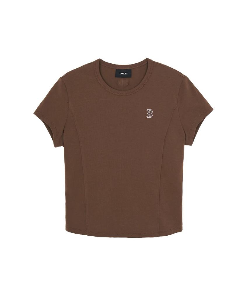 Emelbi Women'S Slim Crop Fit Cap Sleeve Short Sleeve T-Shirt Bos (Neon Brown)