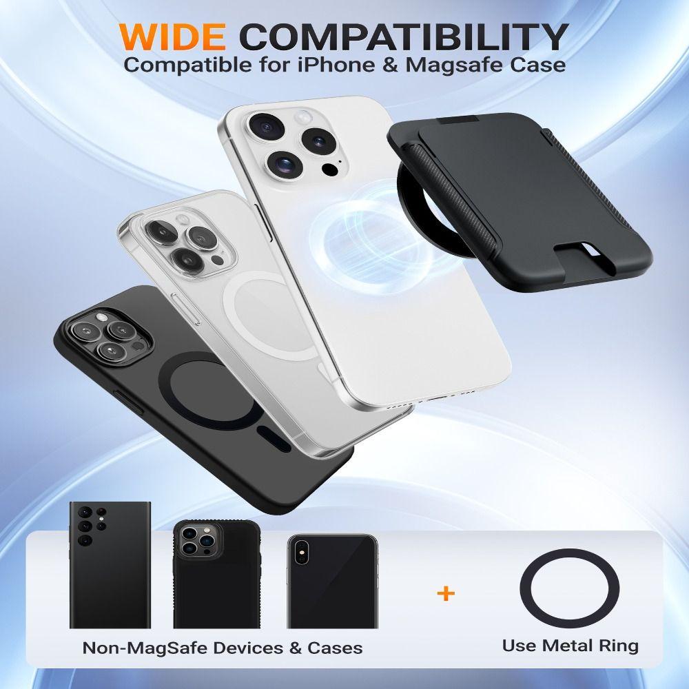 Strong Adsorption Magnet Phone Card Holder for iPhone 16 15 14 13 12 ProMax Universal