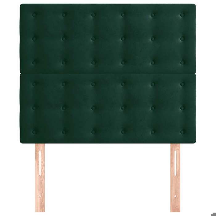 Headboard - Maison Exclusive - 90 X 5 X 118/128 Cm - Dark Green Velvet - Wooden Legs, Adjustable Height