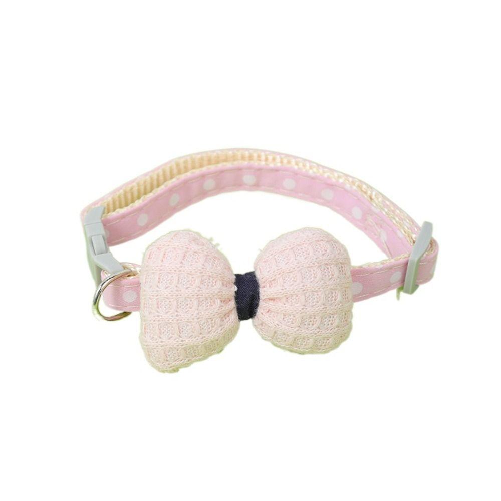 Cute Bow Pet Collar Adjustable Safety Puppy Neck Strap Delicate Candy Color Pet Accessories Pet