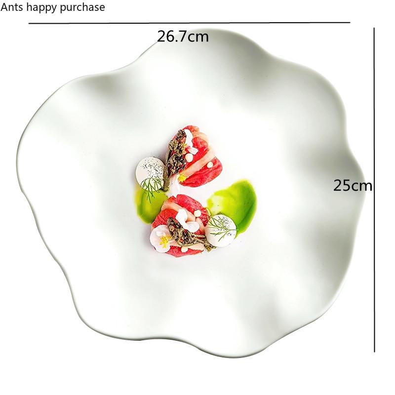 

Белая неровная керамическая обеденная тарелка Западная тарелка для стейка Тарелки для дим-самов Посуда Фруктовый салатник Блюдо для суши Тарелки для пасты Поднос