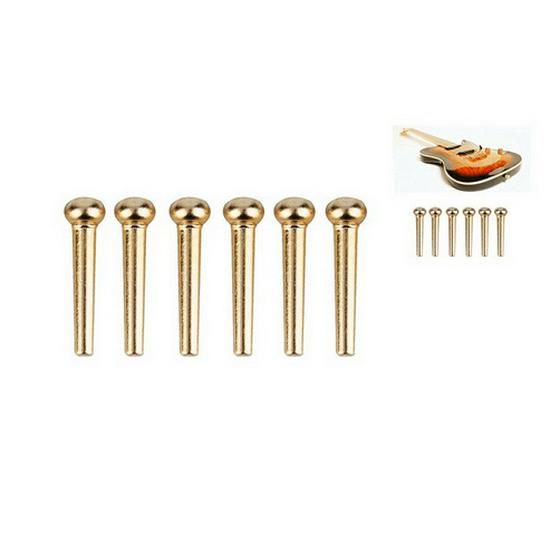 Copper Folk Guitar Bridge Pins with Gold Metal String Stabilizers ABS