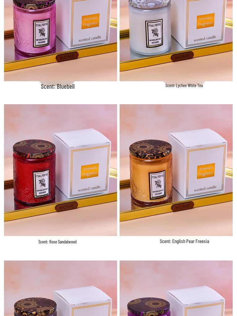Embossed Glass Cup Aromatherapy Candle Gift Set - Smokeless & Creative Festival Souvenir