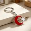 Metal Buckle Keychain Pendant, Zinc Alloy Key Ring with Star Moon Design, Keys Bags Suitcases Charm