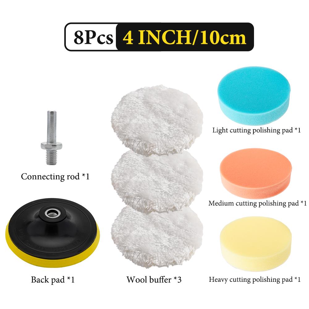 Set Discuri Polisat Auto Autoadezive Burete pentru Lustruire cu Ceară Disc Lână Pad Spălare pentru Frumusete Caroserie Auto Polisator Adaptor Bormașină
