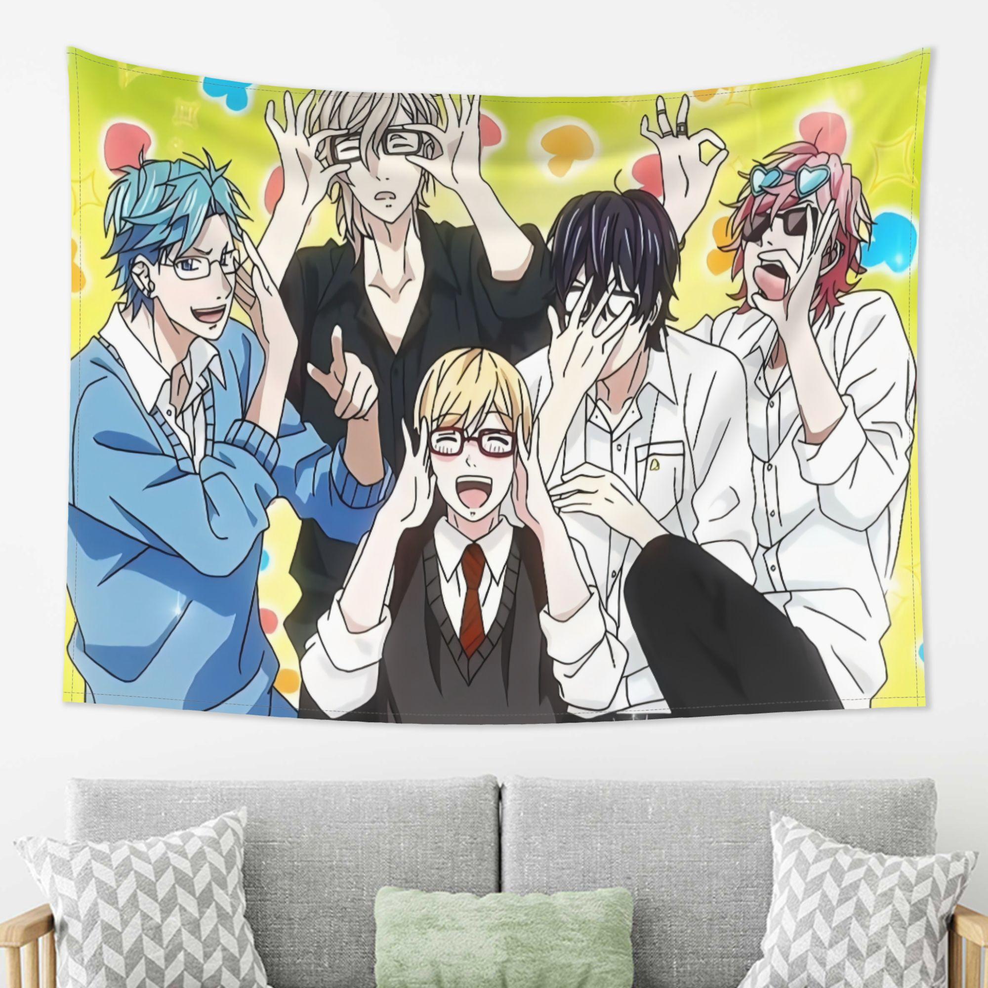 

Викама Ниииро Дэйс Групповой Портрет Гобелен Молодежный Кампус Аниме Для Спальни Общежития Модный Магазин Декор для Фона Прямой Трансляции 74x94cm(29x37in)