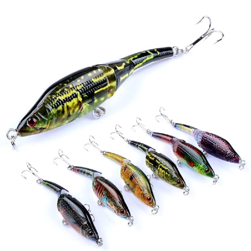 3 Sections Crankbait Hard Artificial Bait Jerkbait Painting Fishing Lure NEUE